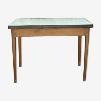 Table formica avec rallonges pieds en bois