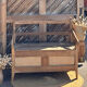 Antique oak solid wood bank with caning.
