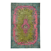 Overdyed Wool Vintage Handmade Carved Rug 169 cm x 288 cm