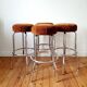 4 Tabourets de bar chromé vintage
