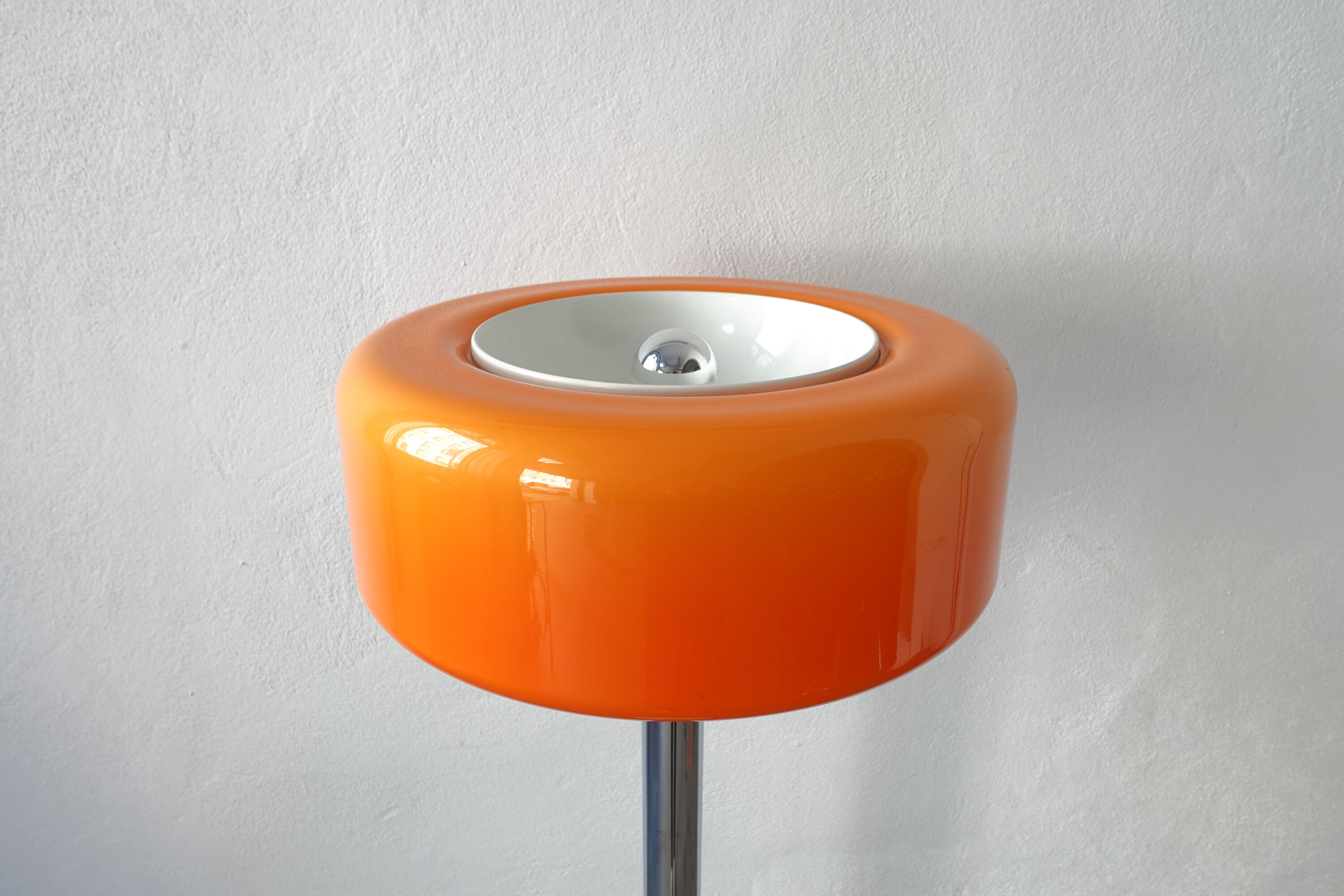 Floor Lamp Chrome and Orange, 1970's