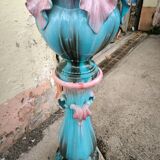 Vase and its ceramic pedestal by Delfin MASSIER circa 1890