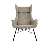 Vintage wingback lounge armchair by Miroslav Navrátil for TON, 1960s