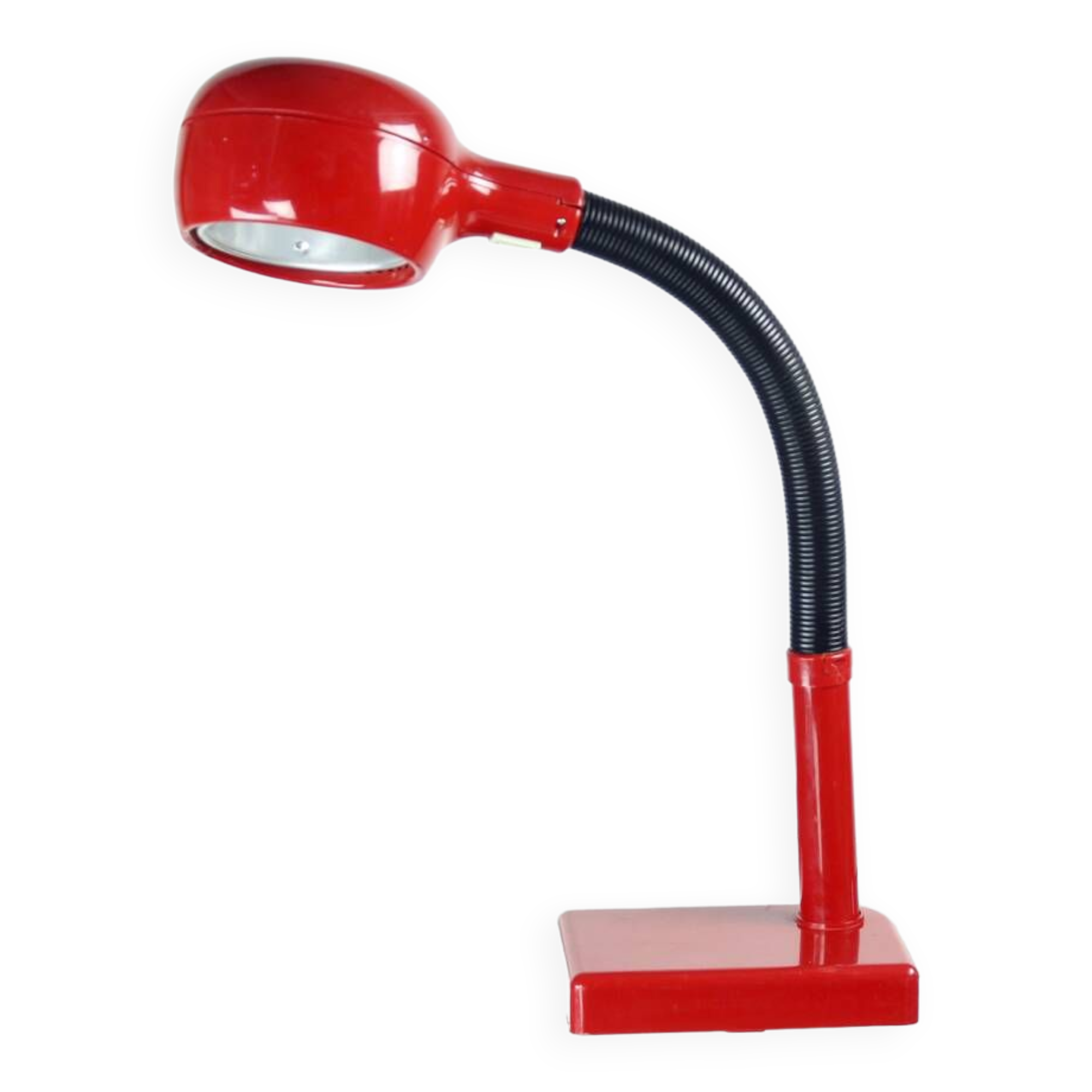 Lampe de table rouge Space Age en plastique, Hongrie 1960