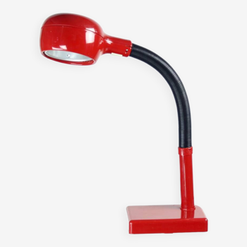 Lampe de table rouge Space Age en plastique, Hongrie 1960