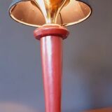 Lamp from the 40s/50s by Maison Lancel, covered in Bordeaux leather