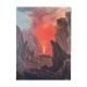 Original Tableau Ancient Landscape 19th Century Erupting Volcano