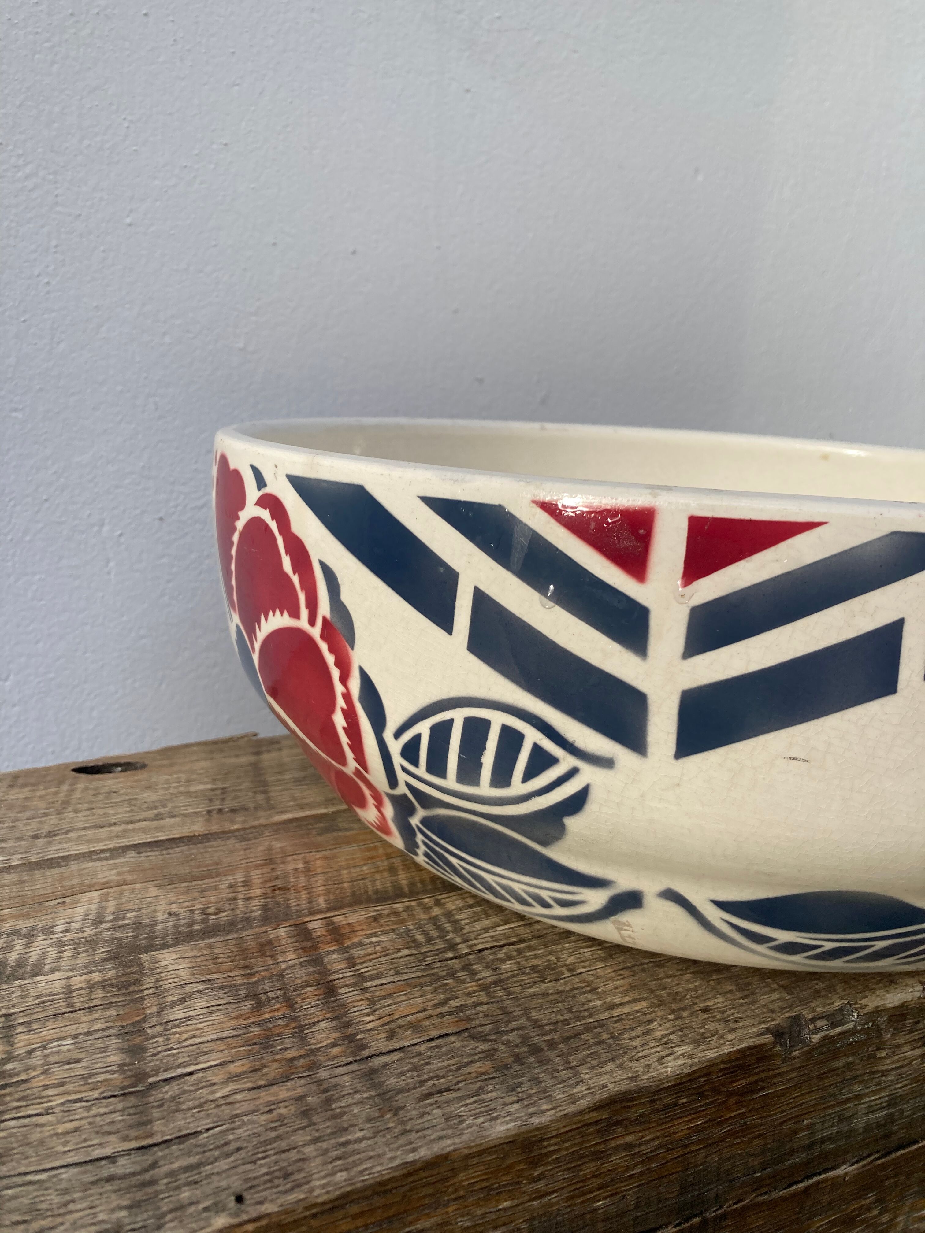 1950 old ceramic basin or empty pocket