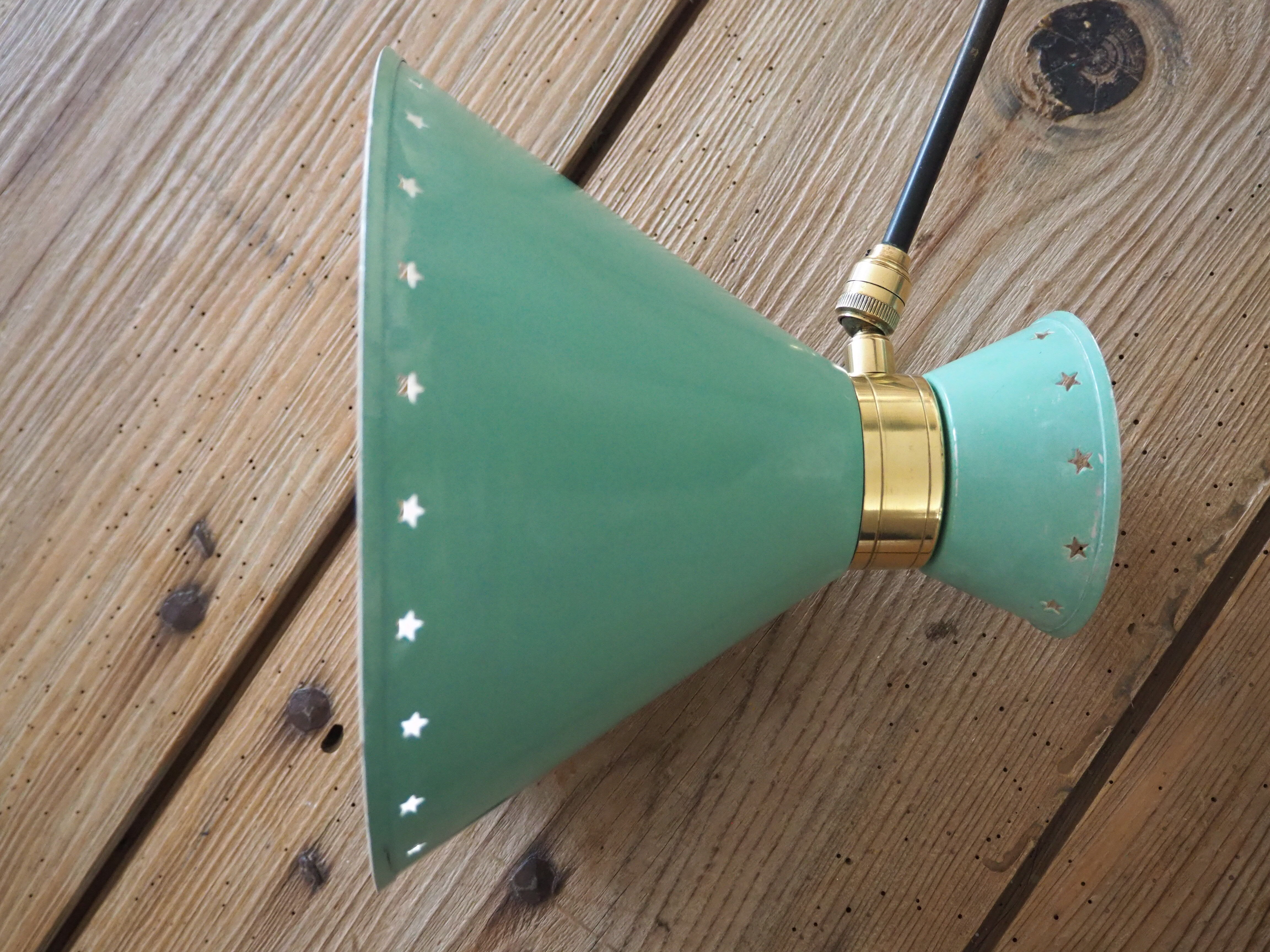Lampe de potence murale articulée Diabolo du designer René Mathieu - verte