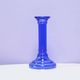 Vintage tall blue glass candlestick
