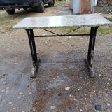 Art Deco Cast Iron and Marble Bistro Table