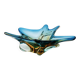 Coupe Sculpture Murano Sommerso bleu et ambre