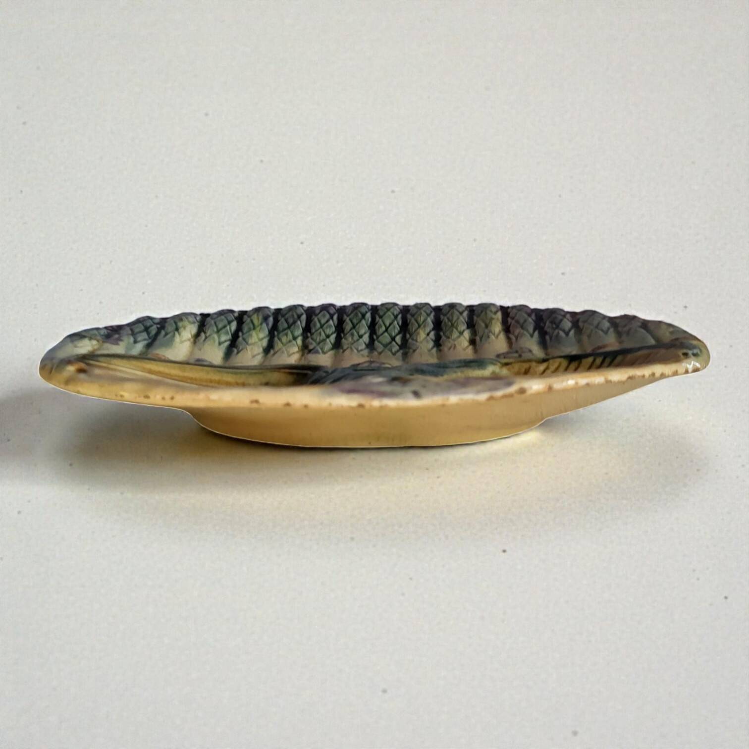 Large asparagus plate barbotine Onnaing / Wasmuel