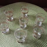 Set of 7 digestive glasses. Crystal