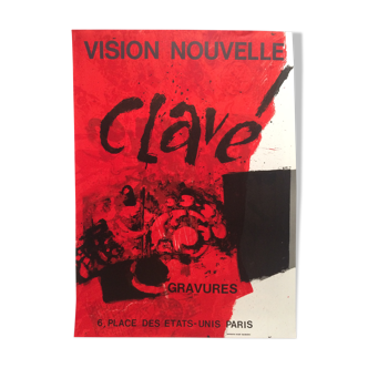 Clavé antoni, vision nouvelle, 1975. exhibition poster in lithography