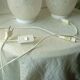 Pair of marble glass egg lamps