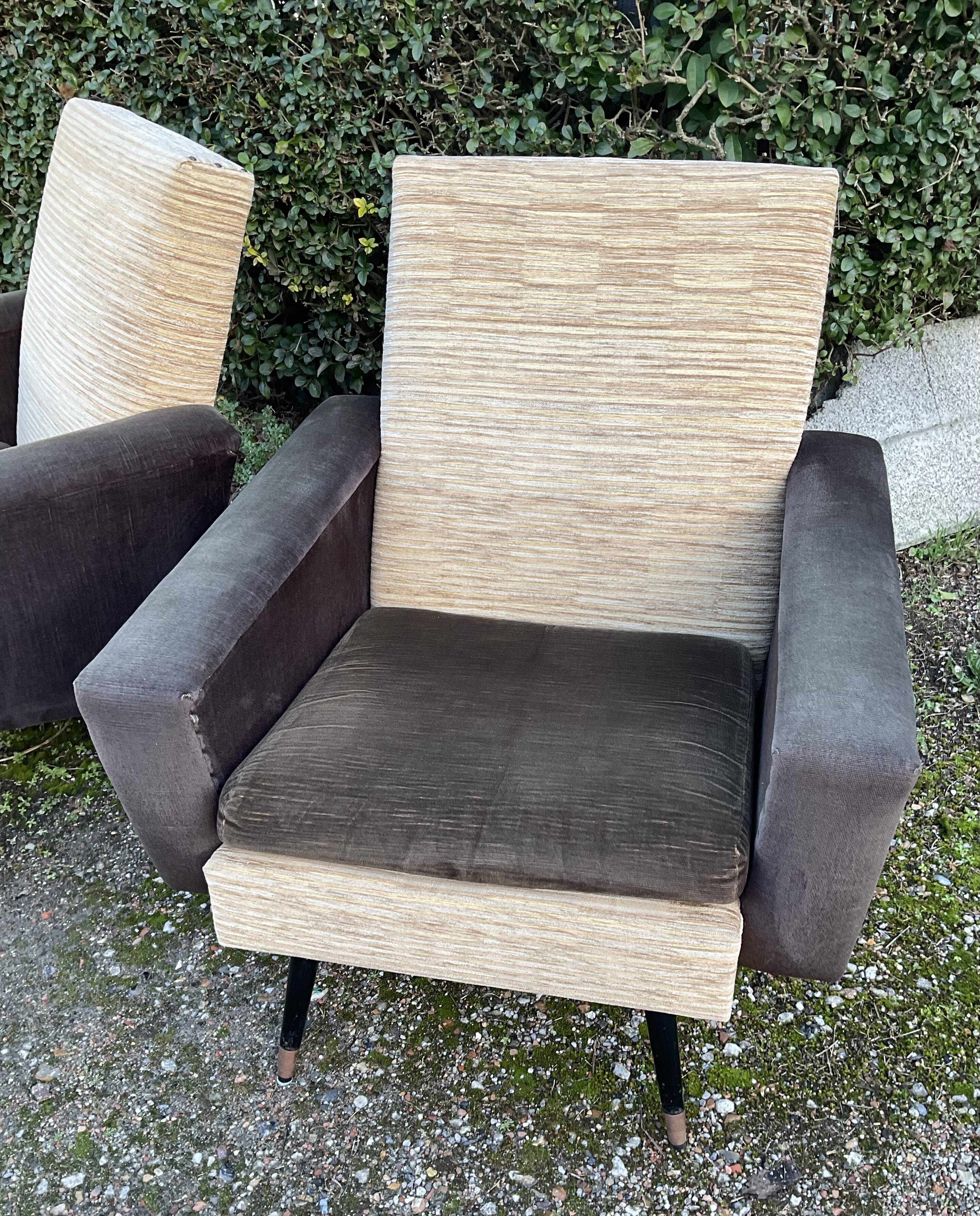 Paire de fauteuils vintage des années 50-60