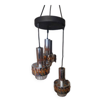 3-light ceiling chandelier RAAK space-age 1970