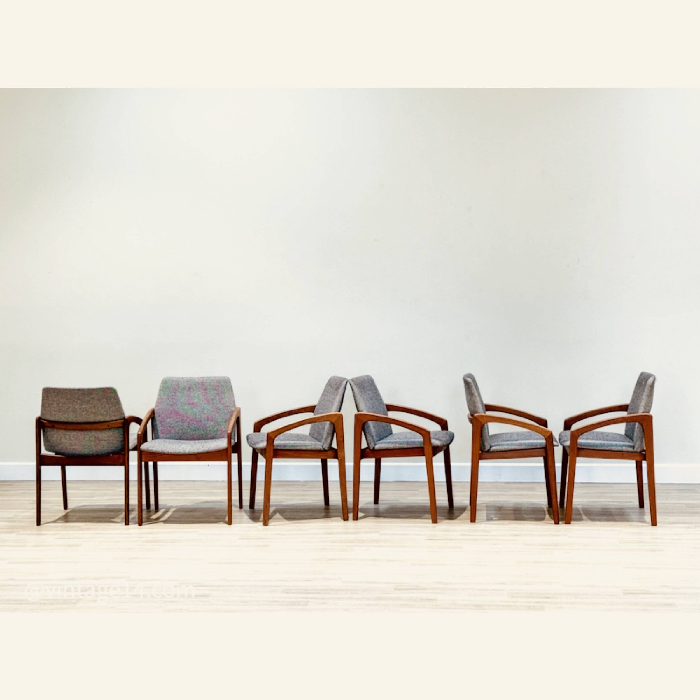 Set of 6 Danish “Knife Chairs” by K.S, 1960s