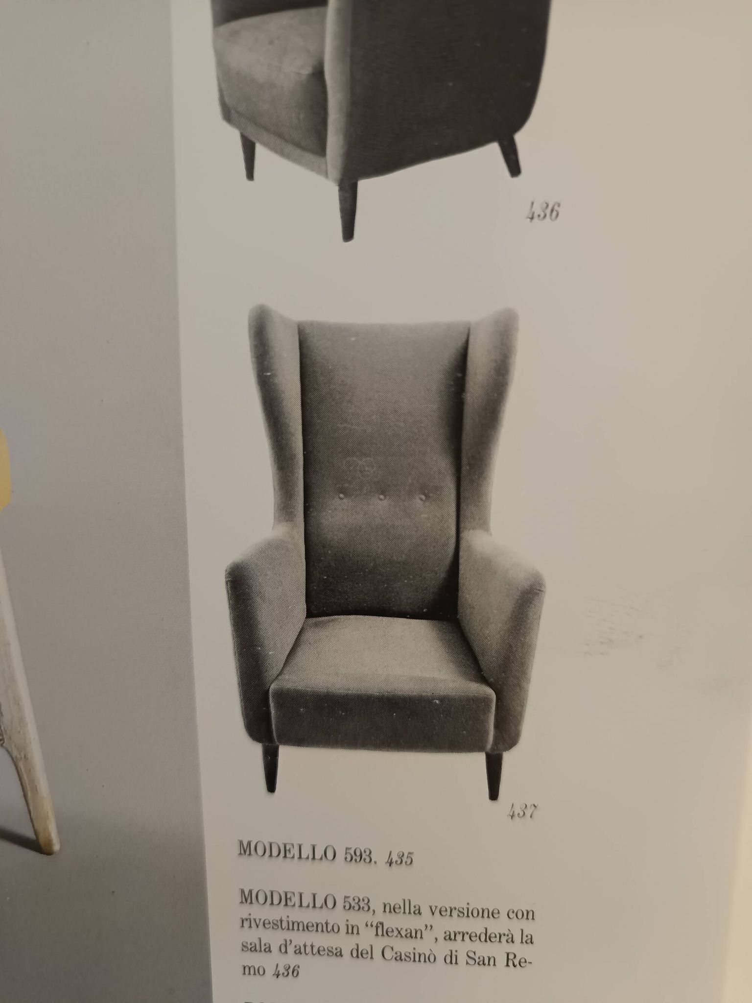 Dark Goldenrod Wingback Armchair model 437 by Gio Ponti for Cassina