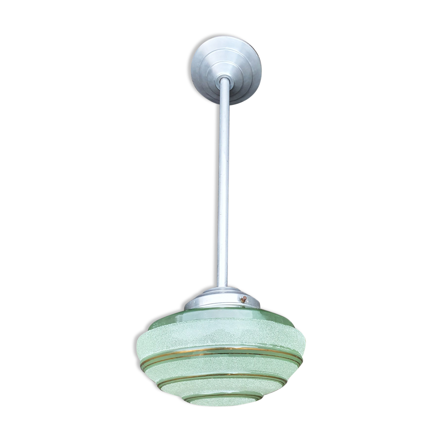 Suspension one arm, aluminum and opaline, 50s