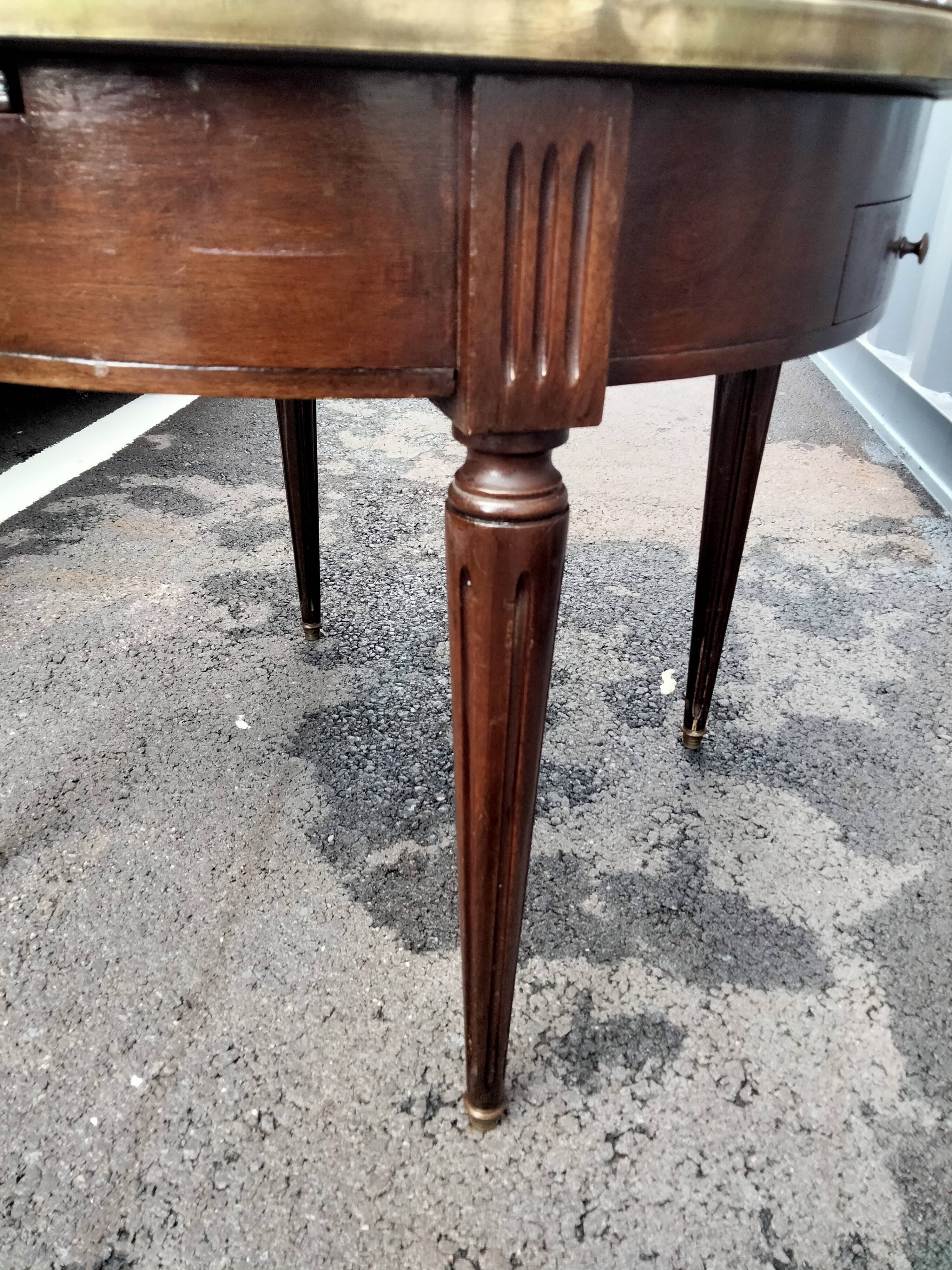 Coffee table hot water bottle marble top louis xvi old style