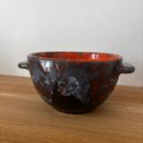 Vintage set of 3 glazed stoneware bowls Morvan pottery and other signature to iden