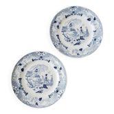 Set of 2 flat plates Petrus Regout, Timor