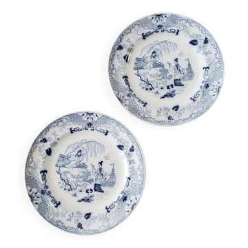 Lot de 2 assiettes plates Petrus Regout, Timor