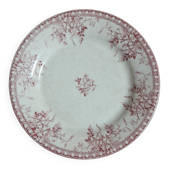 Opaque porcelain plate from Gien - Mariette series