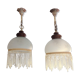 Pair of art deco style frosted glass globes