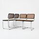 Set of 4 B32 model dining chairs by Marcel Breuer.