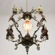 Vintage Patinated Bronze Figural Pendant Lamp