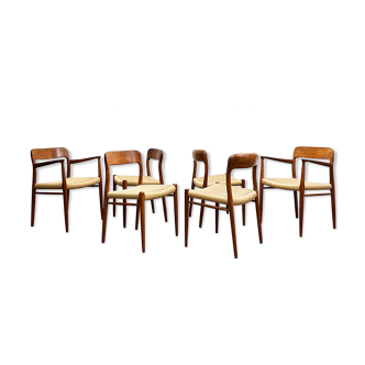 Chaises par Niels O. Møller pour J.L. Moller, Modèles 75 & 56, Danemark