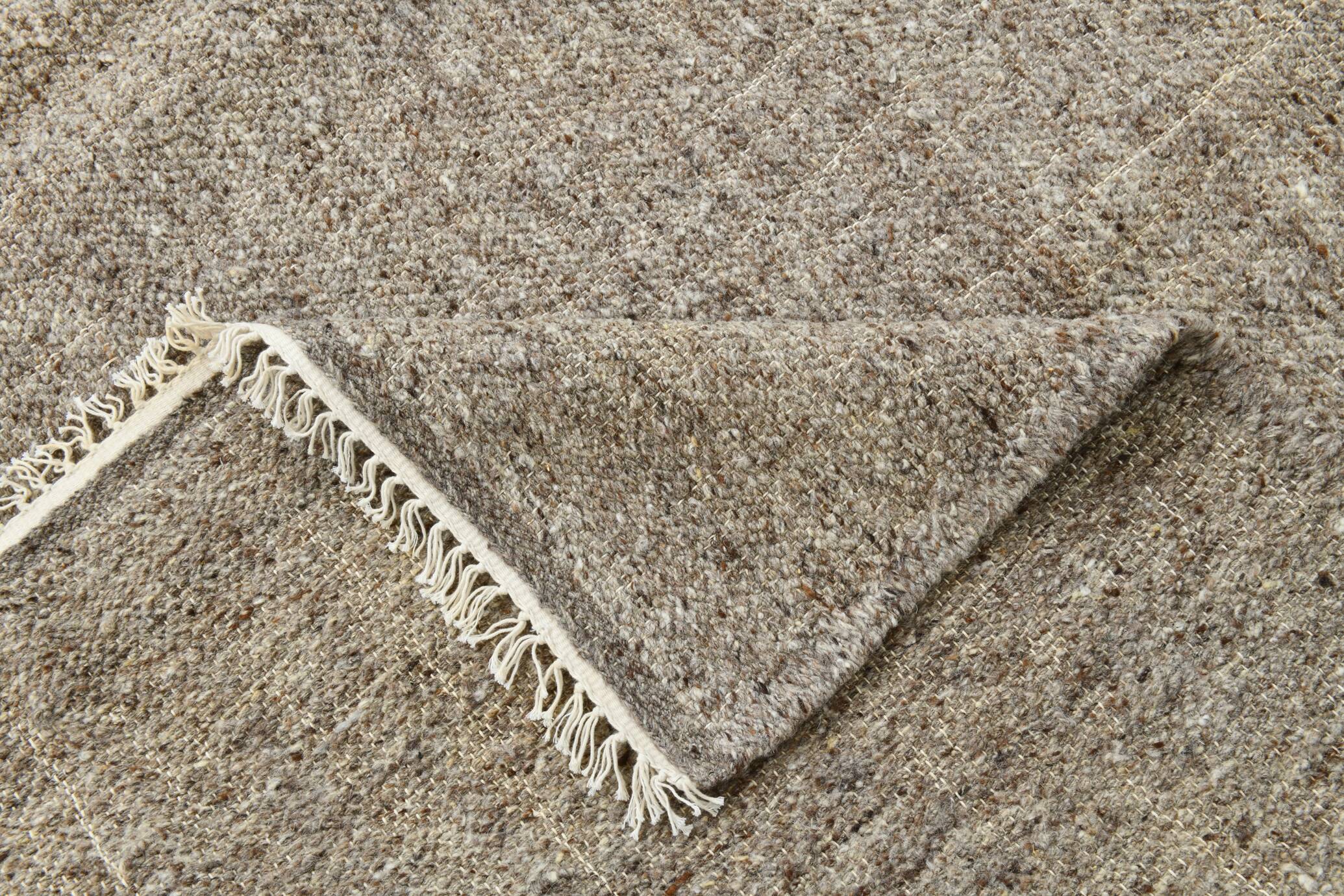 8x10 Plain Brown Turkish Vintage Kilim Rug, 255x322Cm