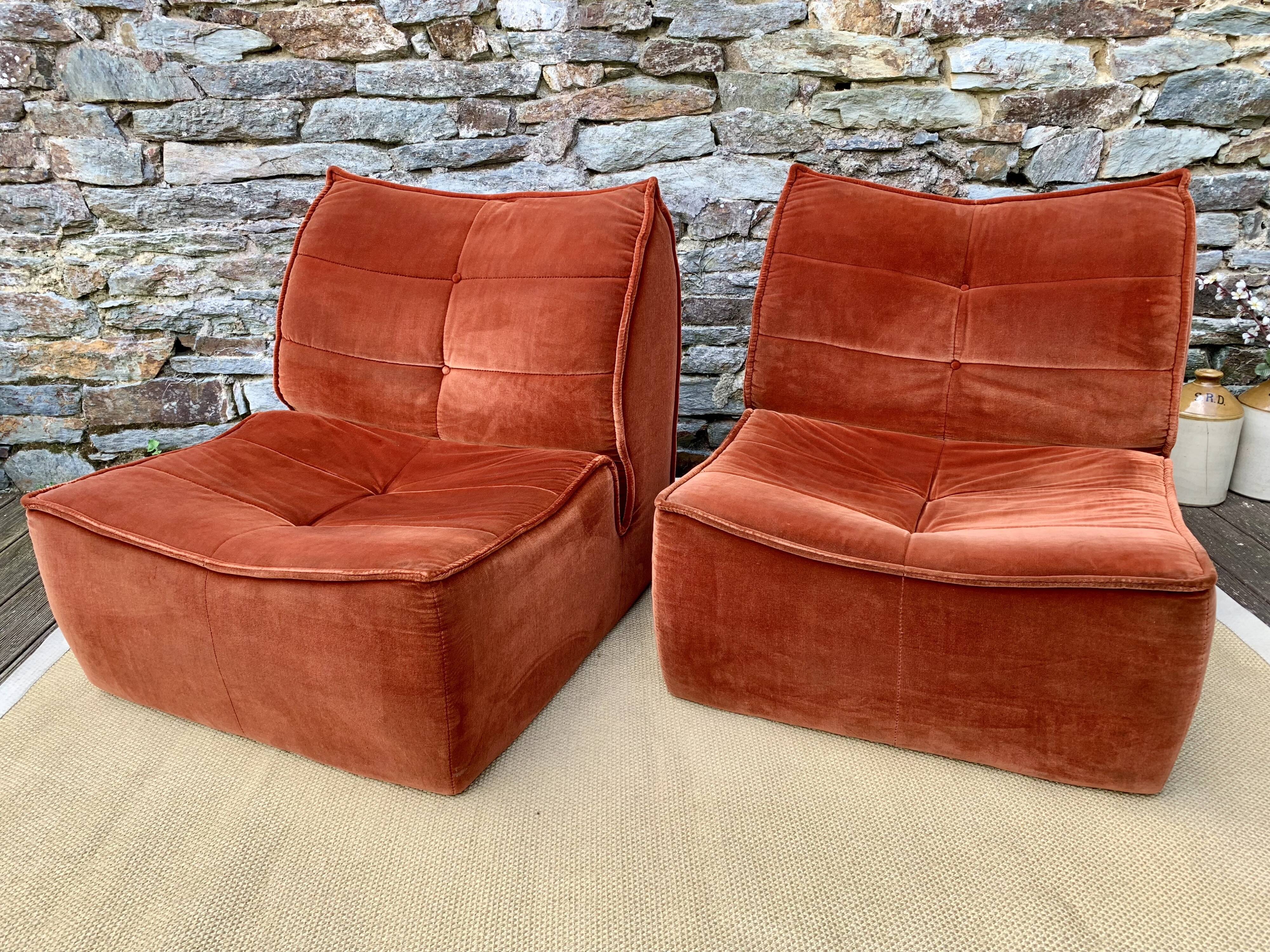 Pair of 70s velvet heaters