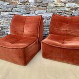 Pair of 70s velvet heaters