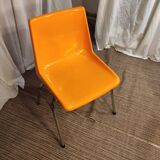 Orange plastic chair 1970