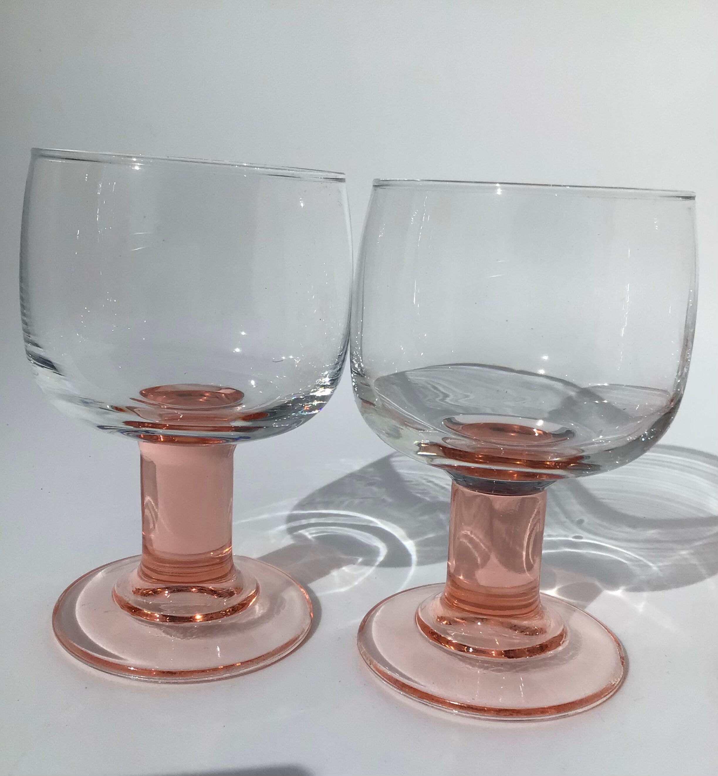 10 wine glasses foot pink orange diameter 7cm