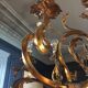 Napoleon III bronze chandelier, Louis XV style, baroque rocaille twist, 189