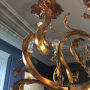 Napoleon III bronze chandelier, Louis XV style, baroque rocaille twist, 189