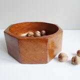 Plat en teck, octogonal, années 1960