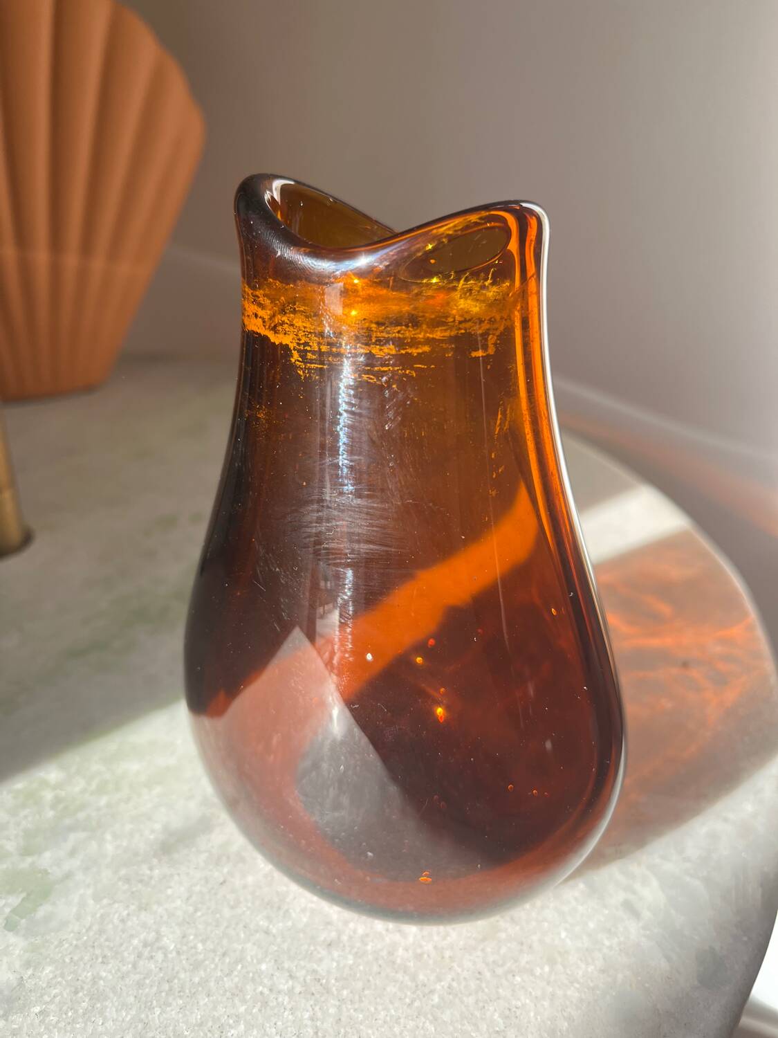 C. Morin, Dieulefit. Signed glass vase