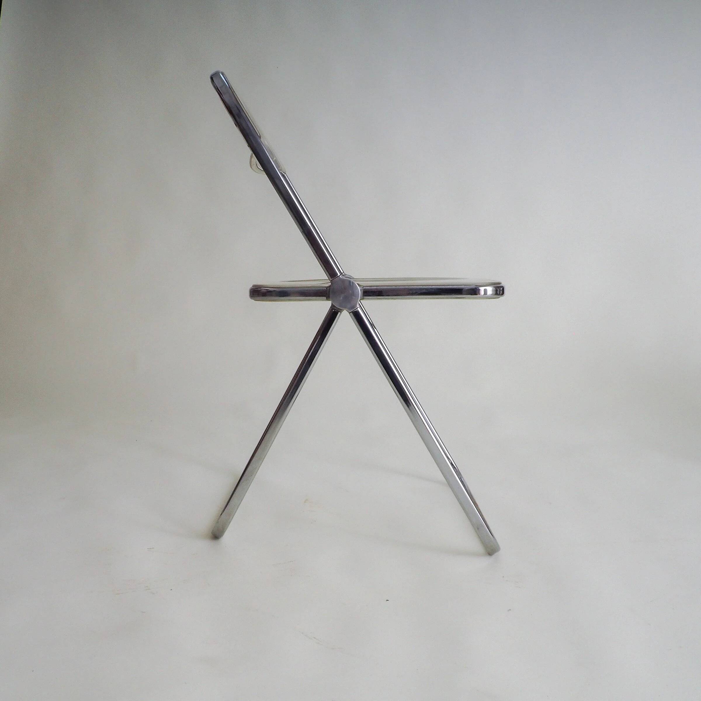 2 Plia folding chairs by Giancarlo Piretti for Anonima Castelli