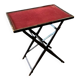 Table pliante en bois teinté, plat recouvert de feutrine rouge thonet