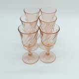 6 wine glasses walking arcoroc rosaline pink glass Luminarc 12.5 cm