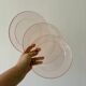 Set of 6 vintage Arcoroc rosaline dessert plates
