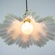 Murano Style White Ruffled Italian Hanging Glass Lamp From The 1970s