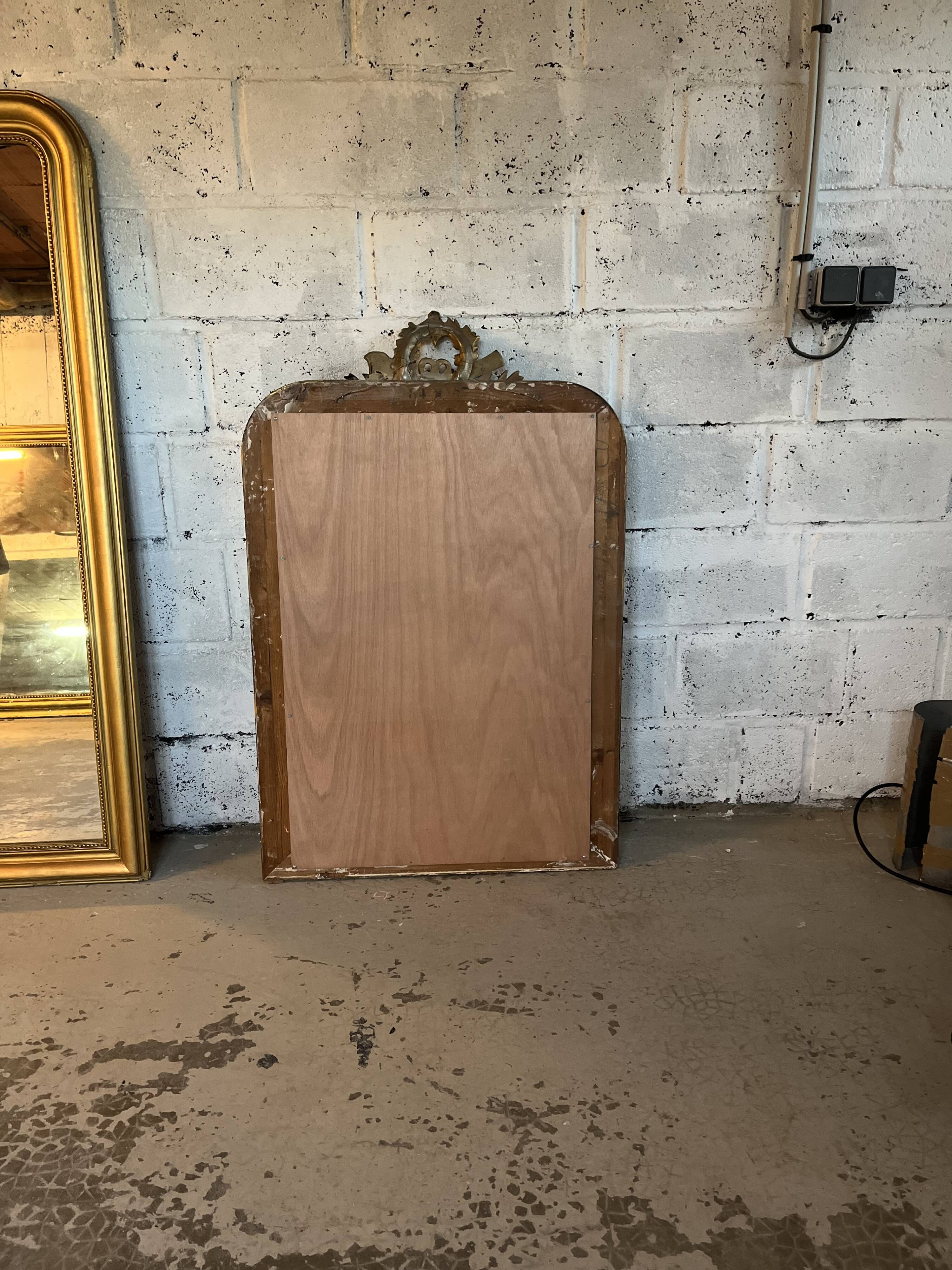 Old mirror Louis Philippe. Beveled mercury ice