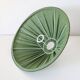 Recycled vintage lamp — spindle wooden base, pleated green linen shade